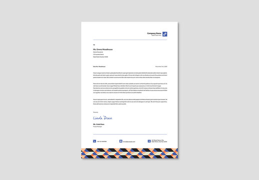 Letterhead Stationery Template with Modern Style