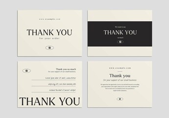 Thank You Card Template in Eggshell White & Black