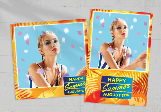Summer Party Photo Card Layout