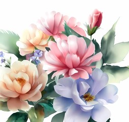 Watercolor Floral Art. generate by ai .