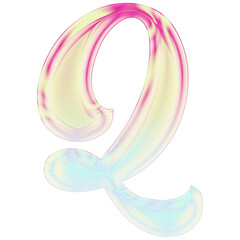 3D Glossy Pastel Alphabet Letters PNG Set – Isolated Transparent Background