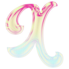 3D Glossy Pastel Alphabet Letters PNG Set – Isolated Transparent Background