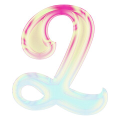 3D Glossy Pastel Alphabet Letters PNG Set – Isolated Transparent Background