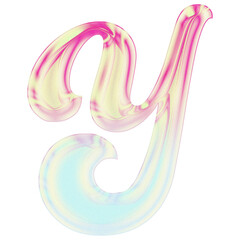 3D Glossy Pastel Alphabet Letters PNG Set – Isolated Transparent Background