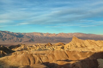 Point Zabriskie in Death Valley National Park, California, in the morning.