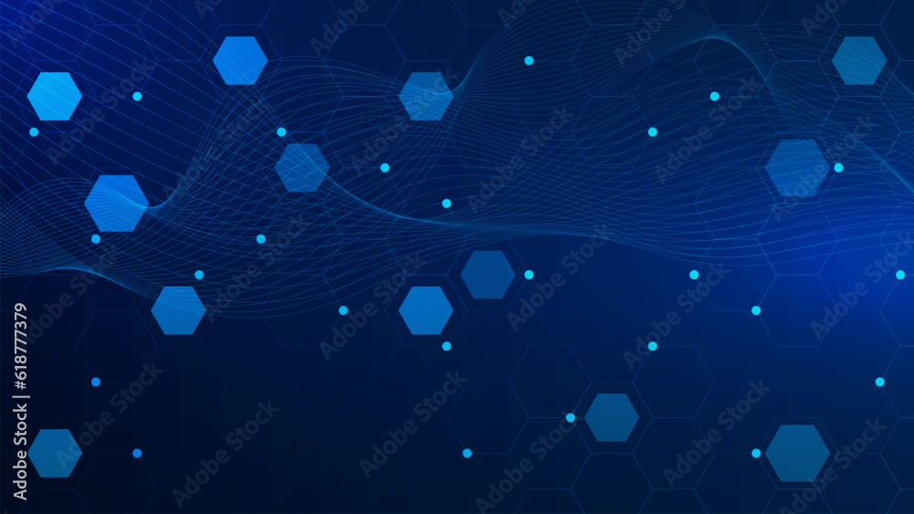 Poster abstract futuristic technology with polygonal design. big data visualization, network connection and