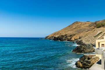 Fototapeta na wymiar Scenic view of a beautiful seascape in Crete, Greece