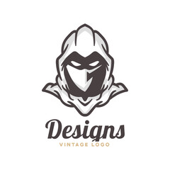 Ninja logo design, character template logo.