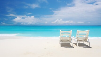 Fototapeta na wymiar Beach Chair at the White Sand Beach
