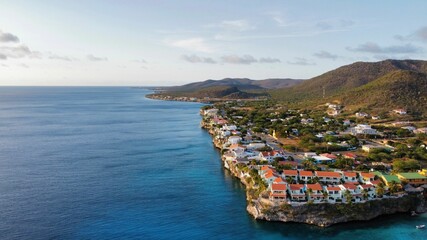 Aerial shot of the Playa Lagun beach in Curacao.