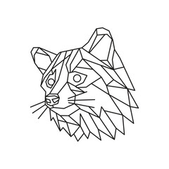 Raccoon Polygonal Vector. Geometric line animal