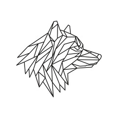 Wolf Polygonal Vector. Geometric line animal