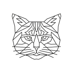 Cat Polygonal Vector. Geometric line animal