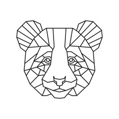 Panda Polygonal Vector. Geometric line animal