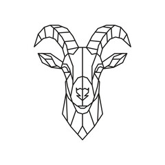 Goat Polygonal Vector. Geometric line animal