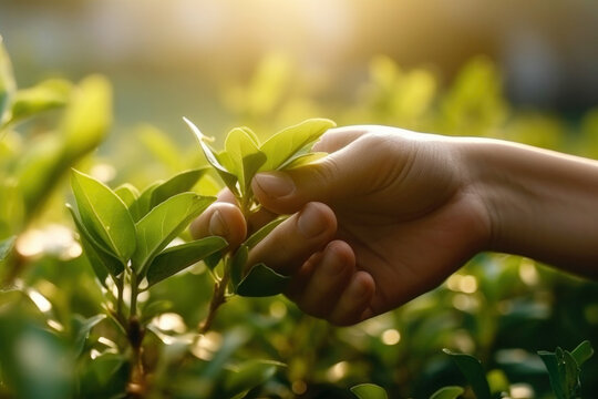 Harvesting tea