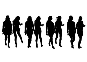 Fototapeta premium Big crowds people walking on white background