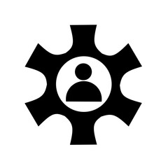 profile setting icon with simple design. gear icon with user