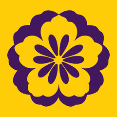 flower logo vector simple abstract flat mandala tattoo plant color blossom floret bloom stencil