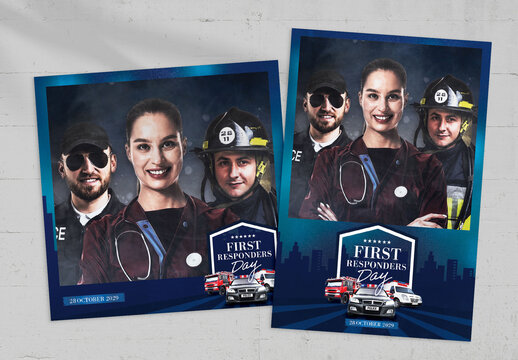 First Responders Emergency Services Photo Card Layout