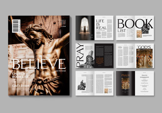 Church Magazine Brochure Newsletter Layout