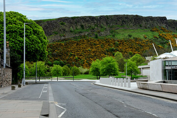 Arthur seat peak of Holyrood park Edinburgh , Scotland in UK