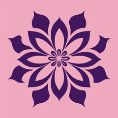 Obraz premium flower logo vector simple abstract flat mandala tattoo plant color blossom floret bloom stencil