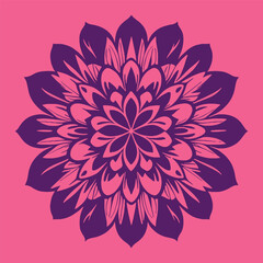 Fototapeta na wymiar flower logo vector simple abstract flat mandala tattoo plant color blossom floret bloom stencil