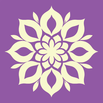 Flower Logo Vector Simple Abstract Flat Mandala Tattoo Plant Color Blossom Floret Bloom Stencil