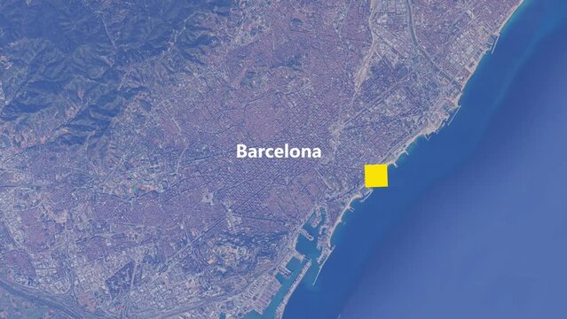 Barcelona, Miasta, miasteczko, architektura, budynki, glob, europa, widok, podr&oacute;z, mapa, z g&oacute;ry, 