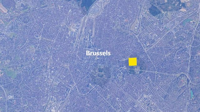 Miasta, miasteczko, architektura, budynki, glob, europa, widok, podr&oacute;z, mapa, z g&oacute;ry, Bruksela,