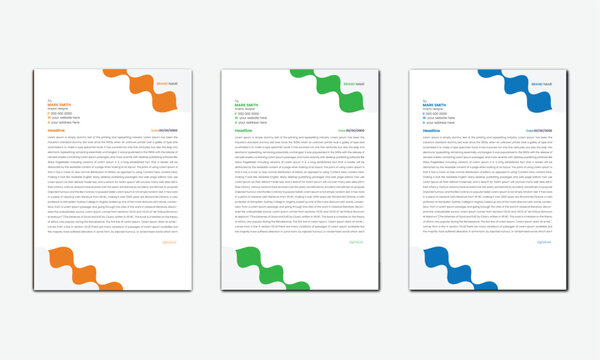 set of creative business letterhead design template 