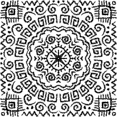 African ethnic tribal seamless pattern background on black and white.