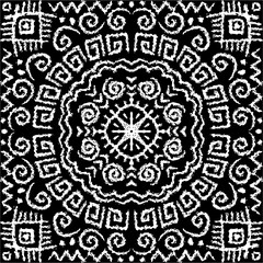 African ethnic tribal seamless pattern background on black and white.