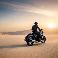 Fototapeta na wymiar Bike riding in Desert