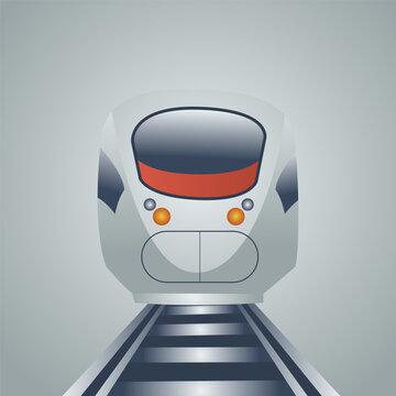 fast train front view vector illustration