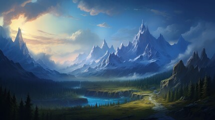 Obraz premium Fantasy Landscape Game Art
