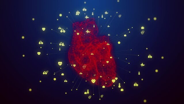 Healthy red Heart in a 3D animation