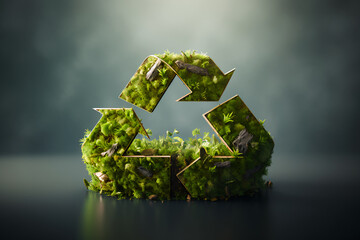 Recycle symbol copy space, Eco friendly earth background