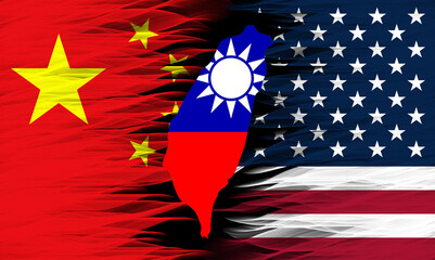 Wafer Wars American flag fused with Chinese and Taiwanese flags.