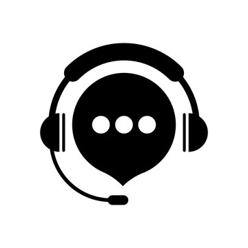 Support line icon. Support consultant on a hot line. Dispetch concept. Headset. Customer support and help. Live chat. Vector