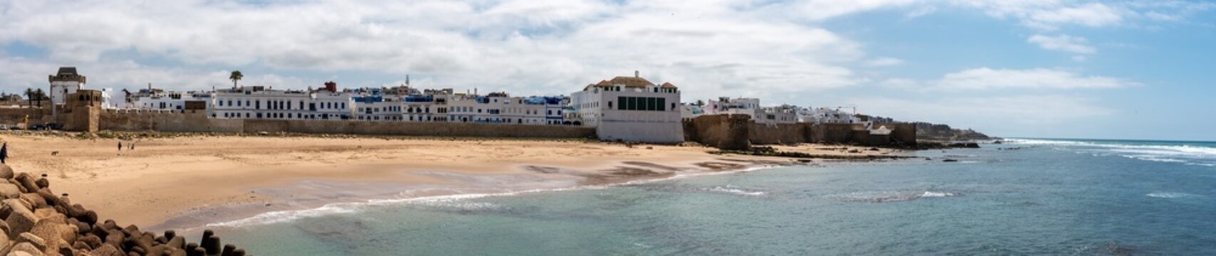 Cityscape of the picturesque center of Asilah in Morocco