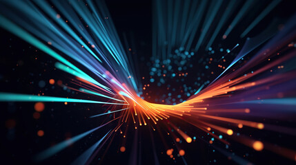 Fototapeta premium Modern digital abstract 3D background. Can be used in the description of network abilities, technological processes, digital storages, science, education, etc.