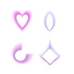 Y2K gradient vector isolated frames set