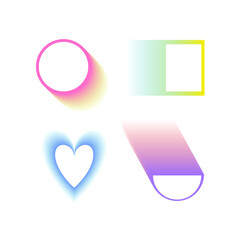 Y2K gradient vector isolated frames set