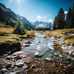 Fototapeta premium mountain river in the mountains