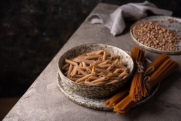 Gluten free pasta, chickpeas and lentils