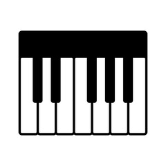 Piano vector icon. Musical symbol black on white