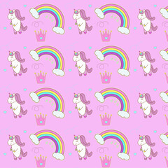 unicorn cartoon pattern illustration