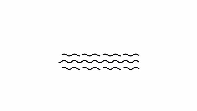 Wavy lines loop animated icon. flow waving animation


